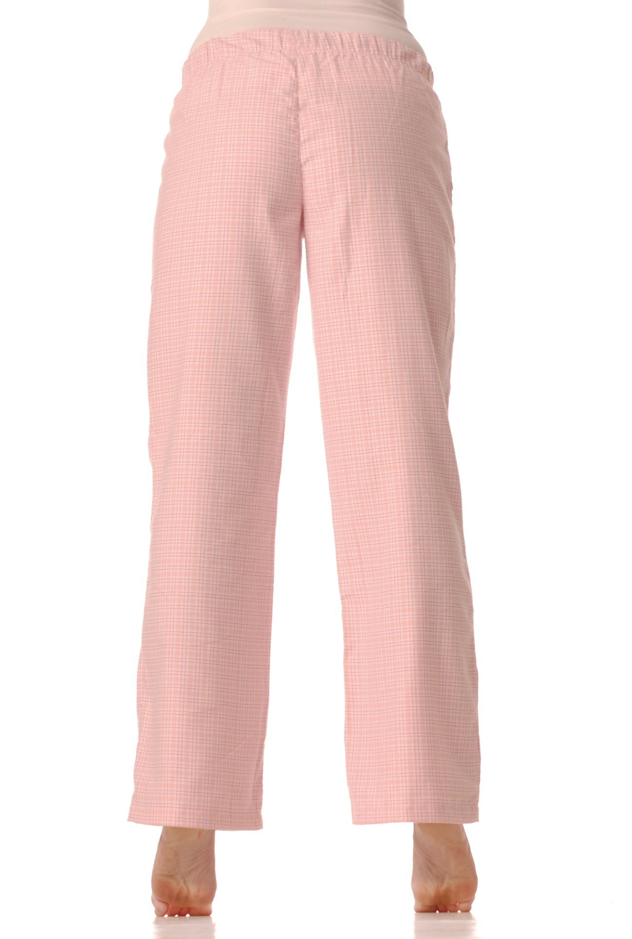 Flanelové pyžamové kalhoty - Růžová kostička
